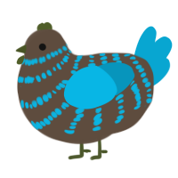(unnamed), a bark and cerulean chicken with a bar pattern