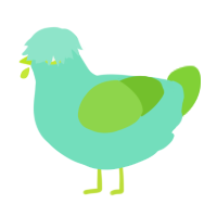 A mint and grass chicken