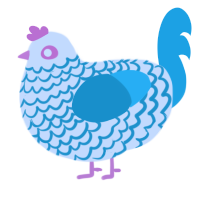 A sable and vermilion chicken with a lace pattern