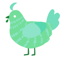 A spring and mint chicken with a bar pattern