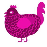 A wine and fuchsia chicken with a lace pattern