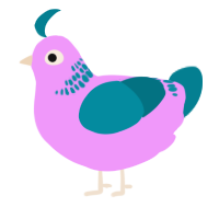 A lavender and sea chicken with a neck-band pattern