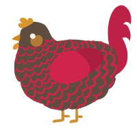 A bark and crimson chicken with a lace pattern