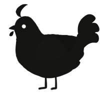 A black chicken with a lace pattern