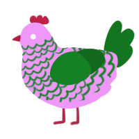 A lavender and leaf chicken with a lace pattern