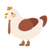 A cream and russet chicken