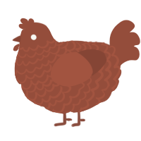 A russet chicken with a lace pattern