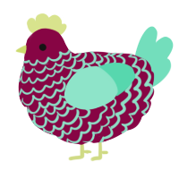 (unnamed), a maroon and mint chicken with a lace pattern