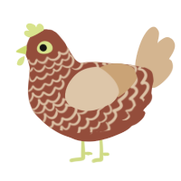 A russet and beige chicken with a lace pattern