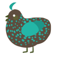 (unnamed), a bark and turquoise chicken with a speckle pattern