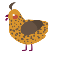 Honey Lemon Hibiscus, a orange and bark chicken with a speckle pattern