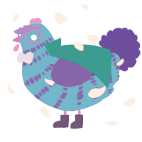 A sky and indigo chicken with a bar pattern