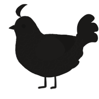 A sable chicken with a double-lace pattern