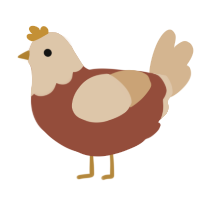 A russet and beige chicken with a head pattern