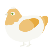 peaches and cream, a white and honey chicken with a head pattern