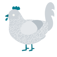 A mist chicken with a double-lace pattern