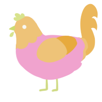 A pink and honey chicken with a head pattern