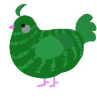A leaf and viridian chicken with a bar pattern