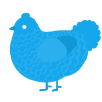 A sky chicken with a lace pattern