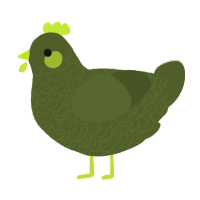 A olive chicken with a double-lace pattern