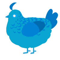 A cerulean and sapphire chicken with a half-lace pattern