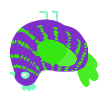Society, a grass and amethyst chicken with a bar pattern