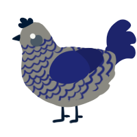 A ash and navy chicken with a lace pattern