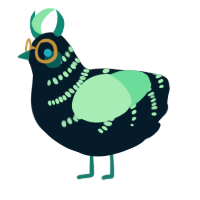 A tumblr and mint chicken with a half-bar pattern