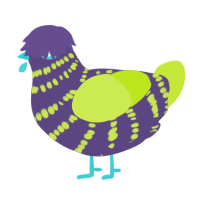 A overcast and lime chicken with a bar pattern