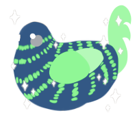 A beige and plum chicken with a bar pattern