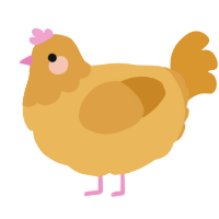 A honey and orange chicken with a head pattern