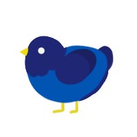 A ultramarine and navy chicken with a head pattern