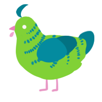A grass and sea chicken with a half-bar pattern