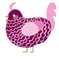 A wine and pink chicken with a lace pattern