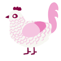 (unnamed), a white and pink chicken with a lace pattern