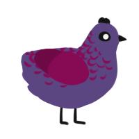 AleksTailessTwin, a overcast and wine chicken with a half-lace pattern
