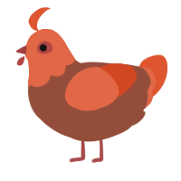 A russet and vermilion chicken with a head pattern