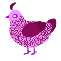 A lavender and wine chicken with a double-lace pattern