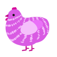 (unnamed), a orchid and lavender chicken with a bar pattern