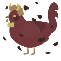 A maroon and wine chicken with a half-lace pattern