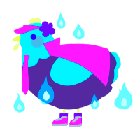A overcast and cerulean chicken with a head pattern