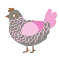 (unnamed), a ash and pink chicken with a lace pattern
