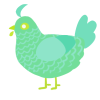 A spring and mint chicken with a lace pattern