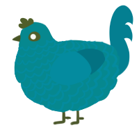 A teal and sea chicken with a lace pattern