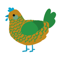 (unnamed), a ochre and viridian chicken with a lace pattern