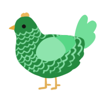 A viridian and spring chicken with a lace pattern