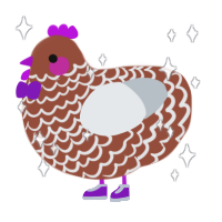 UltraQ, a russet and mist chicken with a lace pattern