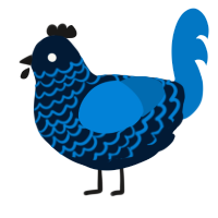 A tumblr and sapphire chicken with a lace pattern