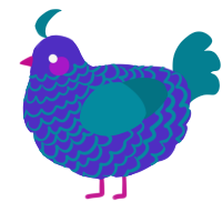 A indigo and sea chicken with a lace pattern