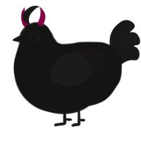 Kris Real, a black and sable chicken